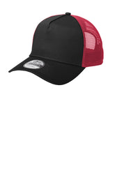 New Era® Snapback Trucker Cap - Black/ Scarlet - OSFA
